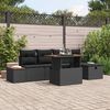 vidaXL Conjunto de Sof&aacute; de Jardim 6 pcs Preto vime PE