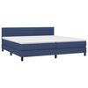 vidaXL Cama box spring c/ colch&atilde;o e LED 200x200 cm tecido azul