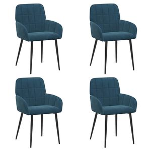 vidaXL Cadeiras de Jantar 4 unid. Veludo Azul 57 x 50 x 85 cm