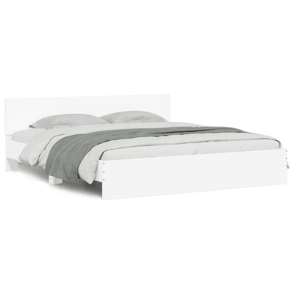 vidaXL Estrutura de cama com cabeceira 200x200 cm branco