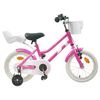vidaXL Bicicleta Infantil 12 Polegadas para 2-4 anos Rosa Escuro