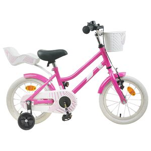 vidaXL Bicicleta Infantil 12 Polegadas para 2-4 anos Rosa Escuro