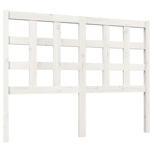 vidaXL Cabeceira de cama 125,5x4x100 cm madeira de pinho maci&ccedil;a branco