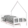 vidaXL Estrutura cama infantil c/ gavetas 90x200cm pinho maci&ccedil;o branco