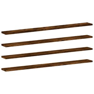 vidaXL Prateleiras de parede 4pcs derivados de madeira carvalho fumado