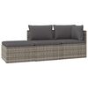 vidaXL 3 pcs conjunto lounge de jardim c/ almofadões vime PE cinzento