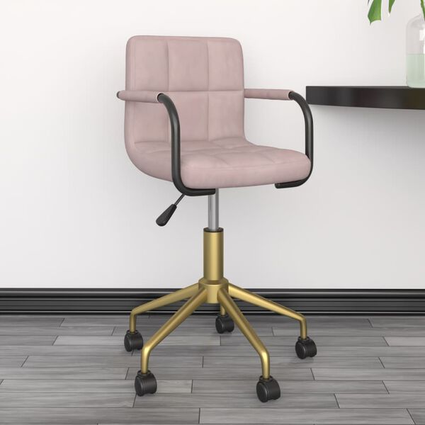 vidaXL Cadeiras de jantar girat&oacute;rias 4 pcs veludo rosa