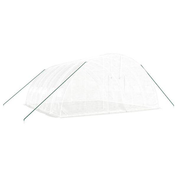 vidaXL Estufa com estrutura de a&ccedil;o 36 m&sup2; 6x6x2,85 m branco