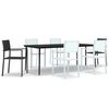 vidaXL 7 pcs conjunto de jantar para jardim preto e branco