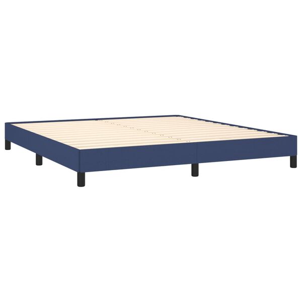 vidaXL Estrutura de cama sem colch&atilde;o 160x200 cm tecido azul