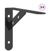 vidaXL Suportes prateleira 4pcs 20x2,5x14 cm a&ccedil;o inoxid&aacute;vel prateado