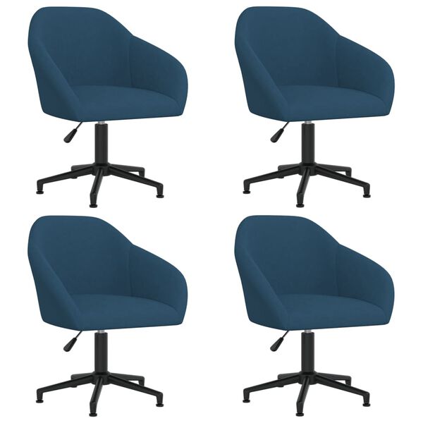 vidaXL Cadeiras de jantar girat&oacute;rias 4 pcs veludo azul