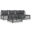 vidaXL 5 pcs conjunto lounge de jardim com almofad&otilde;es a&ccedil;o antracite