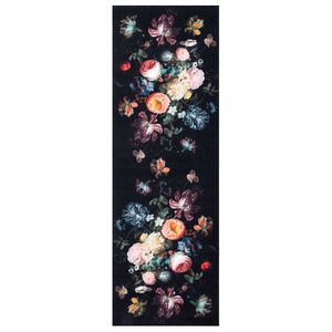 vidaXL Tapete de Cozinha Preto 180 x 60 cm Veludo