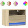 vidaXL Mesas de cabeceira de parede com luzes LED 2pcs carvalho sonoma