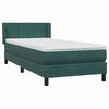 vidaXL Cama com molas/colch&atilde;o 100x210 cm veludo verde-escuro