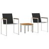 vidaXL Conjunto de Jantar para Jardim 3 unid. Marrom e Preto