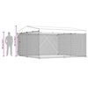 vidaXL Canil de exterior com telhado 382x382x225 cm