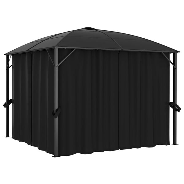 vidaXL Gazebo com cortinas 300x300x265 cm antracite