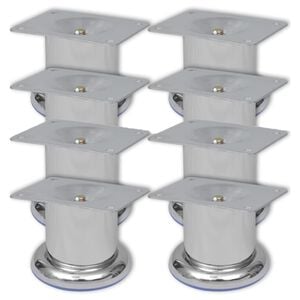 vidaXL P&eacute;s para sof&aacute; redondos 8 pcs 60 mm cromado