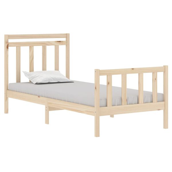 vidaXL Estrutura de cama solteiro 90x190 cm madeira maci&ccedil;a