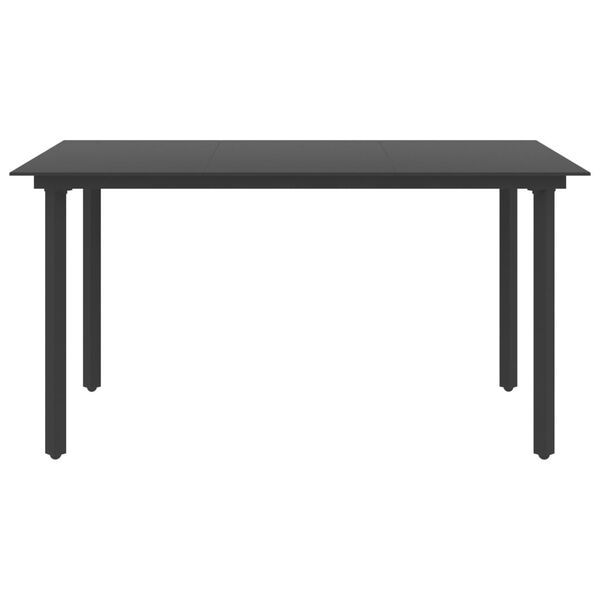 vidaXL 7 pcs conjunto de jantar para jardim vime de PVC preto