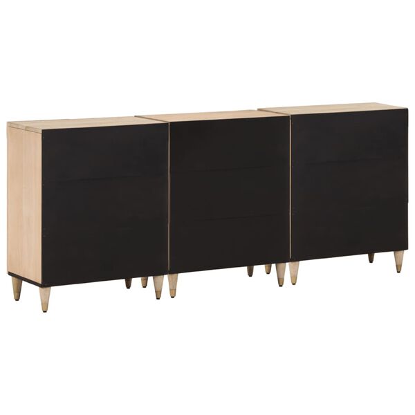 vidaXL Móveis de apoio 3 pcs 60x33x75 cm madeira de mangueira maciça