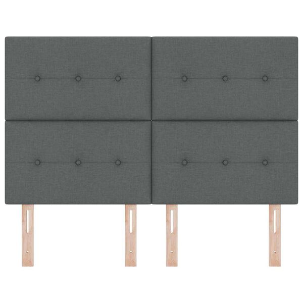 vidaXL Cabeceira com cabeceira Cinza Escuro 160 cm Couro Sint&eacute;tico