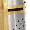 vidaXL Capacete de cavaleiro medieval réplica LARP aço prateado
