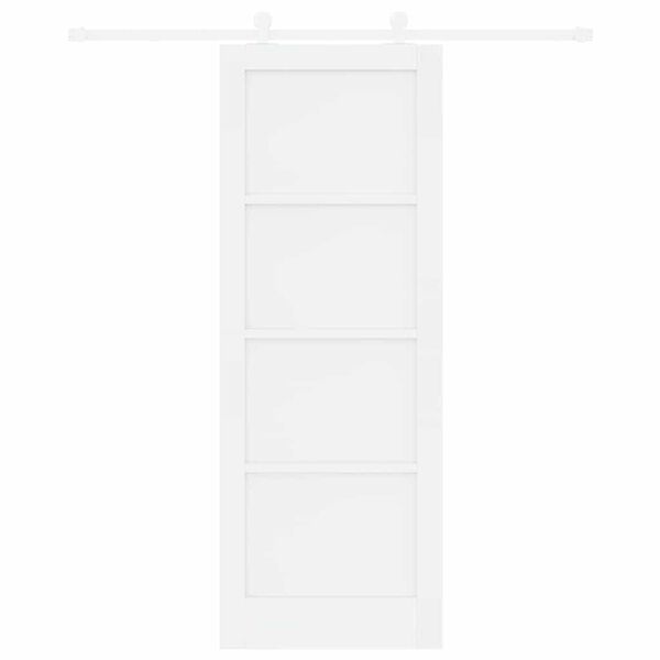 vidaXL Porta Deslizante Branco 78 x 211 cm Madeira de Pinheiro S&oacute;lida