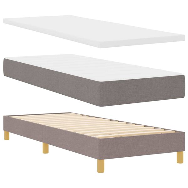vidaXL Cama com Estrado Cinzento-acastanhado 80 x 200 cm tecido