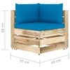 vidaXL 6 pcs conj. lounge jardim c/ almofad&otilde;es madeira impreg. verde