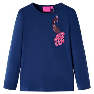 T-shirt de manga comprida para crian&ccedil;a azul marinho 104