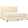 vidaXL Cama com molas/colch&atilde;o 200x200 cm tecido cor creme