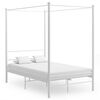 vidaXL Estrutura de cama com dossel 140x200 cm metal branco