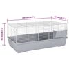 vidaXL Gaiola pequena p/ animais 100x53x46cm polipropileno/metal cinza