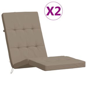 vidaXL Almofad&otilde;es cadeira terra&ccedil;o 2pcs tecido oxford cinza-acastanhado
