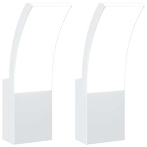 vidaXL Candeeiros parede LED p/ exterior 2 pcs alum&iacute;nio fundido branco