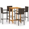 vidaXL 5 pcs conjunto de bar para jardim castanho