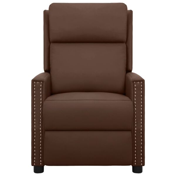 vidaXL Poltrona de massagens el&eacute;trica couro artificial castanho