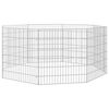 vidaXL Recinto exterior p/ animais 8 pain&eacute;is 54x60cm ferro galvanizado