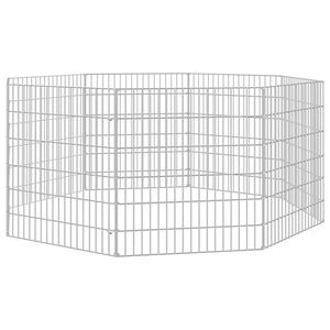 vidaXL Recinto exterior p/ animais 8 pain&eacute;is 54x60cm ferro galvanizado