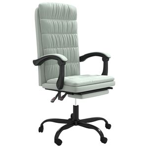 vidaXL Cadeira de escrit&oacute;rio reclin&aacute;vel veludo cinzento-claro