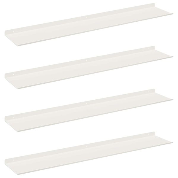 vidaXL Prateleira Flutuante 4 pcs Branco 100 x 18 x 2,5 cm A&ccedil;o
