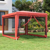 vidaXL Tenda p/ festas c/ 4 paredes laterais rede 3x4 m PEAD vermelho