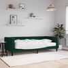 vidaXL Sof&aacute;-cama com colch&atilde;o 90x200 cm veludo verde-escuro