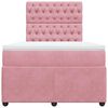 vidaXL Cama boxspring com colch&atilde;o 120x200 cm veludo rosa