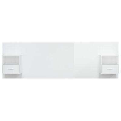 vidaXL Armário cabeceira +armários madeira processada branco brilhante