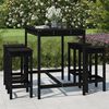 vidaXL 5 pcs conjunto de bar para jardim pinho maci&ccedil;o preto