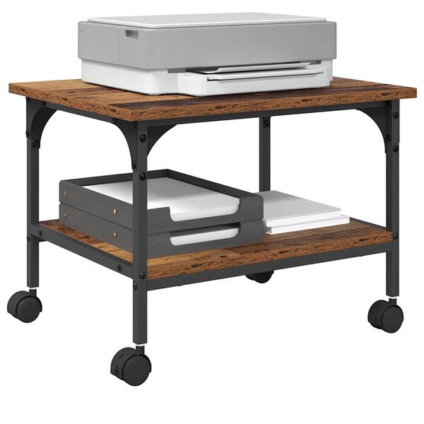 vidaXL Suporte para Impressora Madeira Antiga 50 x 40 x 38 cm